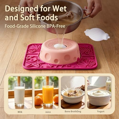 Slow Feeder Dog Bowls with Rolling Ball & Lick Mat for Dogs and Cats - Image 5