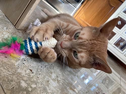 Smokey's Stash 5-Pack Catnip Toys for Indoor Cats – Potent Catnip Cat Face Toys, Natural Sisal Rope Mice and Rolling Ball – Durable Interactive Chaser Toys for Scratching, Hunting, and Exercise - Image 4
