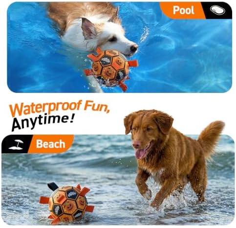 QDAN Halloween Dog Toys, Soccer Balls with Straps, 6 Inch Interactive Toys - Image 4
