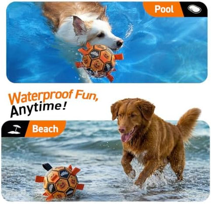 QDAN Halloween Dog Toys, Soccer Balls with Straps, 6 Inch Interactive Toys - Image 4