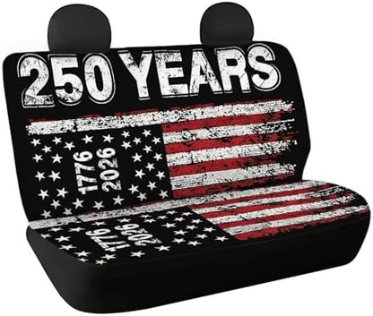 AFPANQZ 1776-2026 Years Print Car Accessories for Women 2 Pcs Back Seat Cushion, Split Bench Covers Universal Rear Seat Protector for SUV Trucks Sedan by AFPANQZ