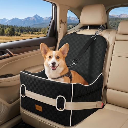 Dog Car Seats for Small Dogs, 5.5" Elevated Pet Booster with Seat Belt Loop by Unknown