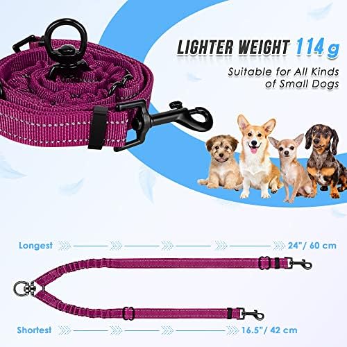 AUTOWT Double Dog Leash, No Tangle 360°Swivel Rotation Reflective Lead Attachment Adjustable Length Dual Two Dogs Lead Splitter, Comfortable Shock Absorbing Walking Training for 2 Dogs - Image 3