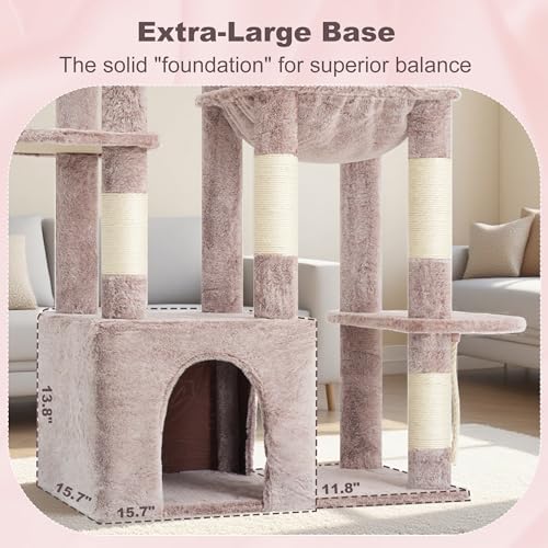 Heybly Heavy Duty Cat Tree with Large Base for Large Indoor Cats HCT026MU - Image 5