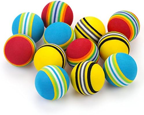 CHIWAVA 45PCS 1.7'' Foam Cat Toy Ball Rainbow Color Kitten Quiet Play Balls - Image 2