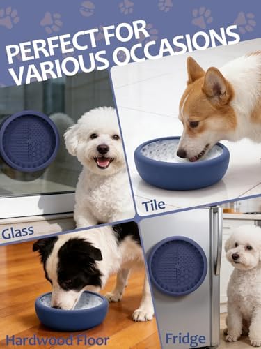 Dog Lick Bowl with Brush and Scraper, Anxiety Relief Lick Mat for Dogs, Non-Slip Freeze Licking Bowl Enrichment Puzzle Feeder for Distraction, BPA Free Silicone, Dishwasher Safe - Image 6