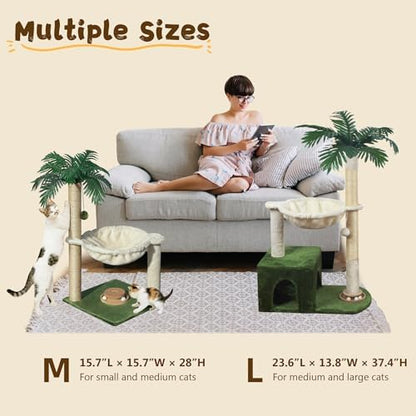 Fantasreen Cat Tree 38'' Tower with Large Hammock, Track Balls for Indoor Cats - Image 5
