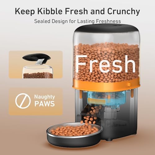 Automatic Cat Feeder, 4L Cat Food Dispenser with Anti-Jam Design, Over 180-day Battery Life, 1-6 Meals Per Day with Stainless Steel Cat Bowl, Keep Dry Food Fresh, Timed Pet Feeder Also for Small Dog - Image 4