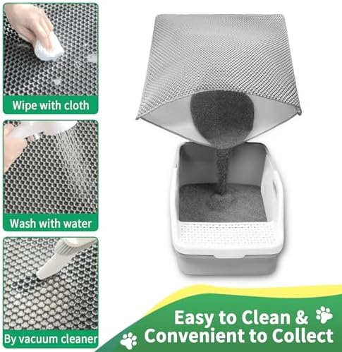 GRELY Cat Litter Mat,XL47''X 28'' Extra Large Litter Trapping Mat Kitty Rug - Image 5