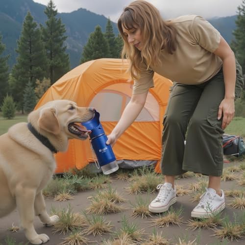 Stainless Steel Dog Travel Water Bottle, Vacuum Insulated Portable Dog Water Dispenser, Large Bottle with Drink Cup On The Go, Outdoor Walking, Hiking, Travel (Cobalt, 22oz) - Image 6