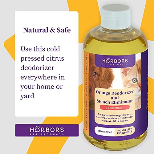 Harbor's Orange Deodorizer and Pet Stench Eliminator. Removes Dog & Cat Urine. Cleans Rugs, Furniture, and Mattresses with Pleasant Natural Aroma. Bottle of Concentrate Makes 1 Gal of Spray. - Image 2