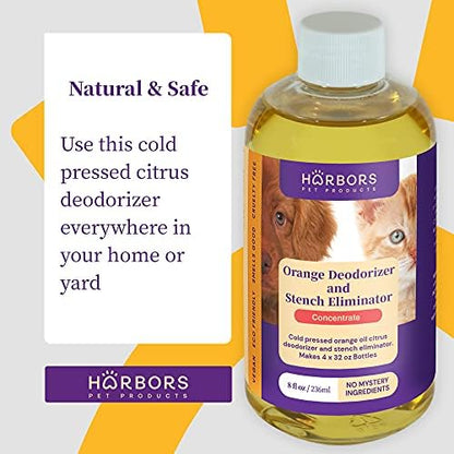Harbor's Orange Deodorizer and Pet Stench Eliminator. Removes Dog & Cat Urine. Cleans Rugs, Furniture, and Mattresses with Pleasant Natural Aroma. Bottle of Concentrate Makes 1 Gal of Spray. - Image 2