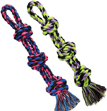 UPSKY Dog Rope Toys 2 Nearly Indestructible Dog Toys, Dog Toy for Medium to Large Breed, Dental Cleaning Chew Toys, Dog Tug Toy for Boredom, Dog Teething Toys, Dog Rope Toy for Aggressive Chewers by UPSKY