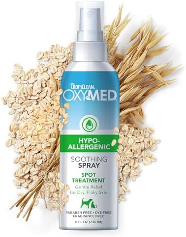 TropiClean Oxymed Hypoallergenic Cat & Dog Itch Relief Spray, 8oz by TropiClean