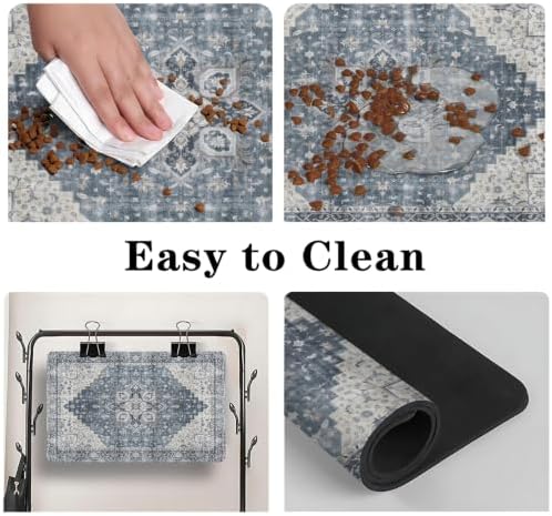 Dog Food Mat for Floors, Absorbent Pet Cat Food Bowl Mat, 12x20 in - Image 4