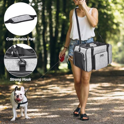 Petmolico Cat Carrier Soft-Sided Airline Approved, Medium, Grey-X863 - Image 6