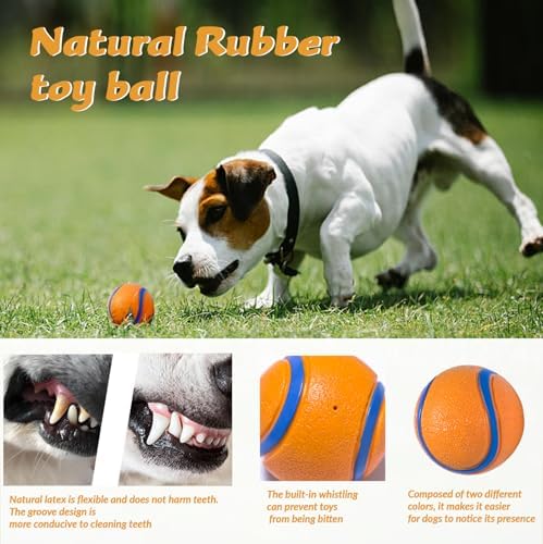 Dog Toy Ball,Rubber Sound-Producing Toy Ball, with a Groove Design That is Resistant to Bites, Has a High Bounce, Dog Training Interactive Pet Toy, Relieving Pet Anxiety（Large Size） - Image 5