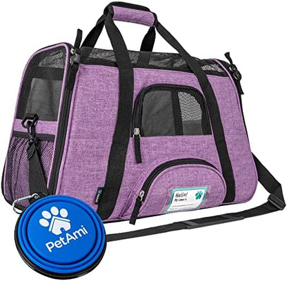 PetAmi Airline Approved Pet Carrier Cats & Small Dogs, Small Heather Purple by PetAmi