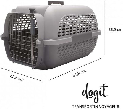 Dogit Dog Travel Carrier Voyageur Model 100 With Treat Compartment, Large (76626)