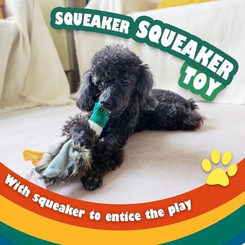 ALL FOR PAWS Duck Squeaky Doy Toy, Duck Dog Toy for Medium Large Breed, Puppy Fetch Toy with Squeaker, Plush Chew Dog Toy, 18 x 9.1 x 3.9 inches, Classic - Mallard L - Image 5