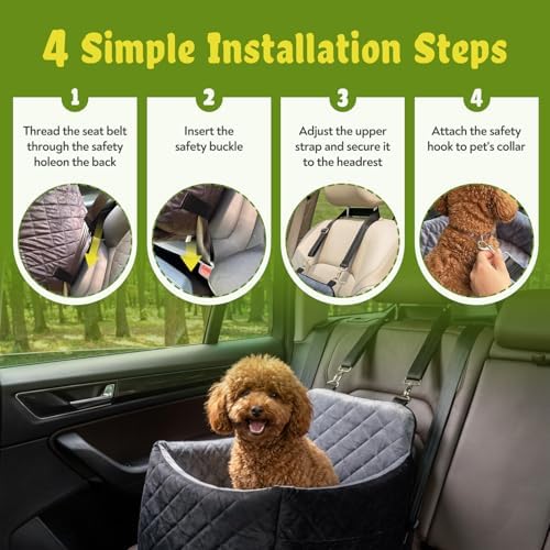 Dog Car Seat for S/M Dogs, Booster Car Seats with Thick Cushion for Dogs Under 32lbs - Image 6