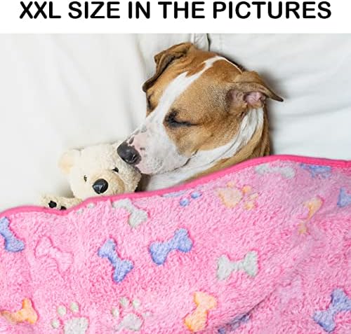 Dono 1 Pack 3 Dog Blankets, Soft Fluffy Fleece Pet Blanket Warm Sleep Mat Paw Print Design Puppy Kitten Throw Blankets Doggy Blanket for Dogs - Image 6