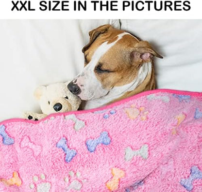 Dono 1 Pack 3 Dog Blankets, Soft Fluffy Fleece Pet Blanket Warm Sleep Mat Paw Print Design Puppy Kitten Throw Blankets Doggy Blanket for Dogs - Image 6
