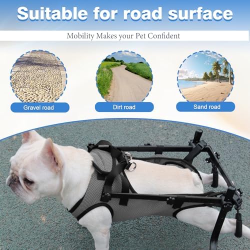 Grey Dog Wheelchair for Back Legs,Pet Walk Tools Comfortable Breathable Mesh for Dogs，Adjustable Mobility Aid for Disabled Pets, Leg Brace and Hip Support - Image 5