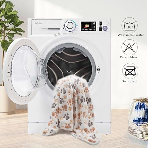 1 Pack 3 Small Puppy Blankets Super Soft Warm Sleep Mat Fluffy Premium Fleece Pet Blanket Flannel Throw for Dog Puppy Cat - White Paw Print Small(23"x15") - Image 7
