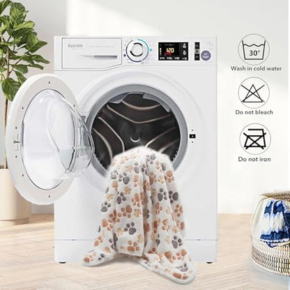 1 Pack 3 Small Puppy Blankets Super Soft Warm Sleep Mat Fluffy Premium Fleece Pet Blanket Flannel Throw for Dog Puppy Cat - White Paw Print Small(23"x15") - Image 7