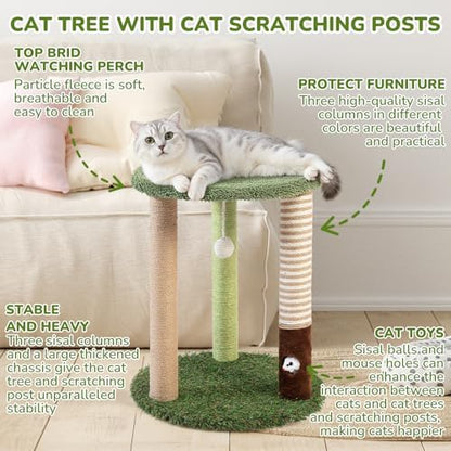 Woochpet Cat Scratching Post Small Cat Tree Tower with Soft Cat Bed for Cat - Image 6