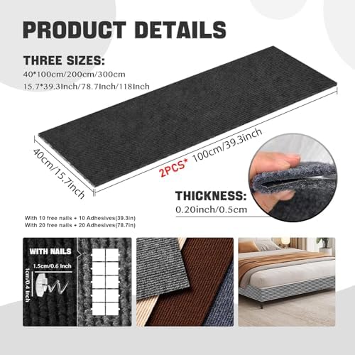 Cat Scratching Climbing Carpet Mat, Self-Adhesive Couch Furniture Protector - Image 2