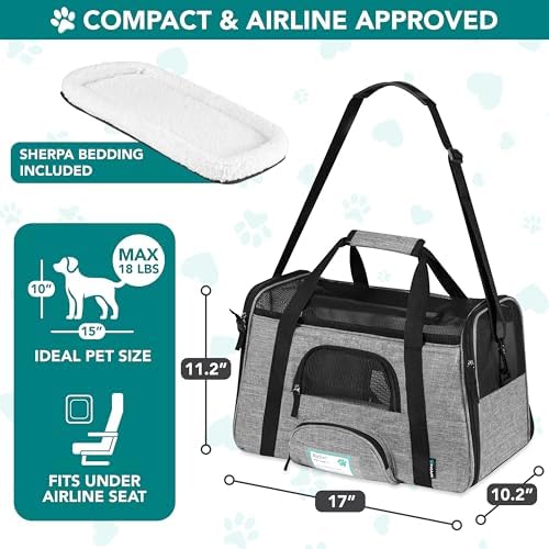 PetAmi Airline Approved Pet Carrier for Cats Small Dogs, Small Heather Gray - Image 2