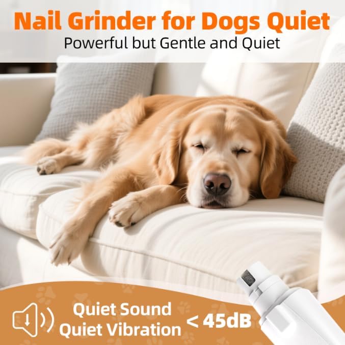 Dog Electric Nail Clippers & Grinder with Light, Quiet Cats Nail Trimmer - Image 4