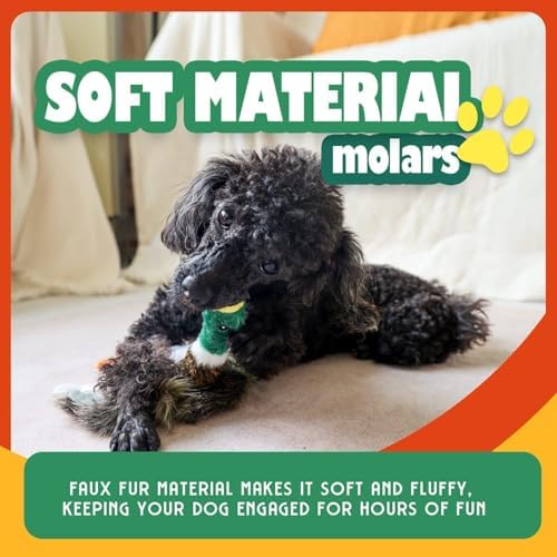 ALL FOR PAWS Duck Squeaky Doy Toy, Duck Dog Toy for Medium Large Breed, Puppy Fetch Toy with Squeaker, Plush Chew Dog Toy, 18 x 9.1 x 3.9 inches, Classic - Mallard L - Image 4