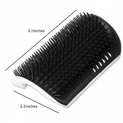 Cat Self Groomer – Wall Corner Grooming Brushes for Cats and Small Pets – Soft Silicone Massage Brush for Shedding Control and Face Rubbing (Black)