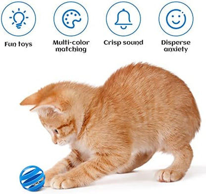 Kasyat 21 Pcs Cat Jingle Balls with Bells, Plastic Lattice Indoor Play - Image 5