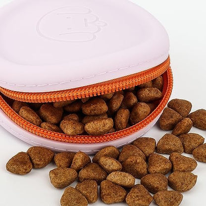 WALLFID Silicone Dog Treat Pouch Small Bag,with Pet Training Clicker,Walking Bag for Dog and Cat, Pocket Size, Easy to Clean, Odorless, Zipper Design,Moisture-Proof,Travel Walking Bag.(Pink) - Image 2