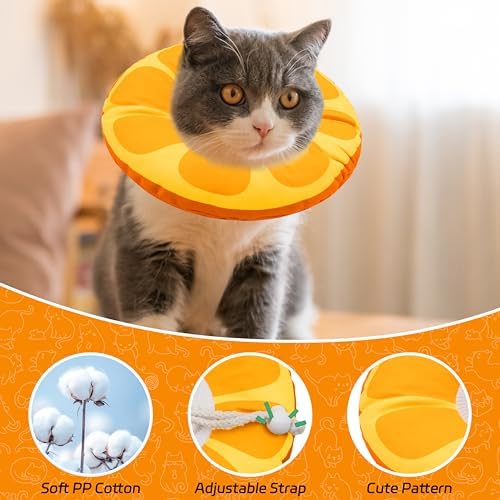 Seyezo Cat Cone Collar Soft, Adjustable Cat Recovery Cone, Orange, Large - Image 3