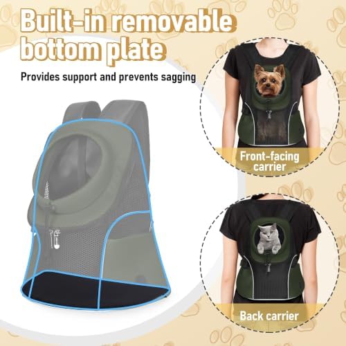 WOYYHO Pet Dog Carrier Backpack, Ventilated Mesh Small Dog Front Backpack - Image 5