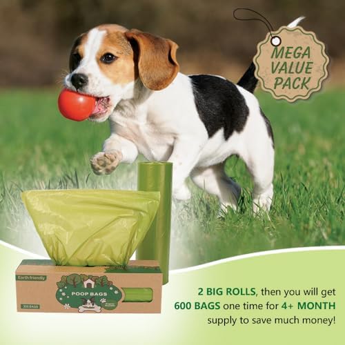 Dog Poop Bags Big Roll 300 Bags per Roll, 2 Pack, 600 Counts Bags - Image 6