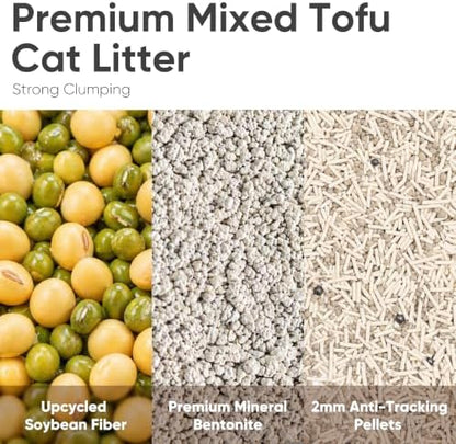 FUKUMARU Tofu Cat Litter, Bentonite Blend, Clumping, Odor Control, 18 lb - Image 2