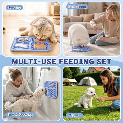 AZY 3-Piece Slow Feeder Cat Bowl Set with Strong Suction Cups - Image 6
