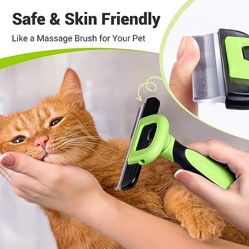MIU COLOR Pet Grooming Brush, Deshedding Tool for Dogs & Cats, Apple Green - Image 5