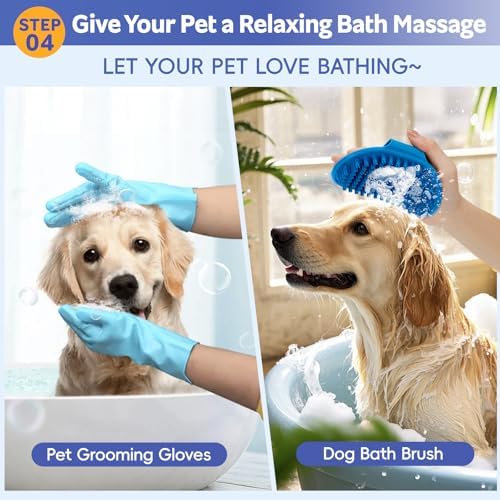 Bath Grooming Kit for Pets, 10pcs Dog Brush for Shedding with Dog Nail Clipper and Trimmer, Dog and Cat Grooming Supplies, Dematting Comb for Dogs, Pet Bath Supplies - Image 6