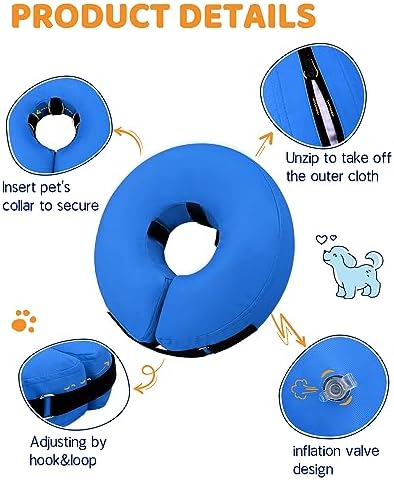 Supet Inflatable Dog Cone Collar for Small Dogs Puppies Cats, Soft Dog Cone Alternative After Surgery for Puppies Cats to Stop Licking - Image 6