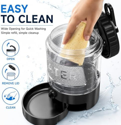Portable Dog Water Bottle with Travel Bowl, 98 oz/2.8 L, Black - Image 6