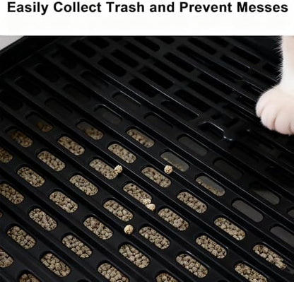 Litter Box Step, Litter Box Ramp/Catcher with Wooden Base，Pet Step Stool for Filter Function, Easy to Clean,Ideal for Kitten/Elderly Cats(Black) - Image 5