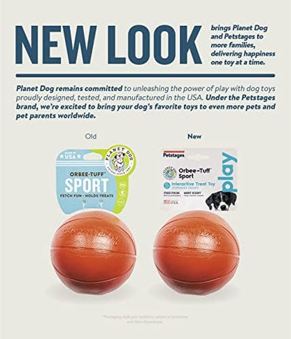 Outward Hound by Planet Dog Basketball, Durable Treat-Dispensing Dog Ball, Interactive Fetch Toy, Orbee-Tuff, Mint Scented, BPA-Free, for Indoor & Outdoor Play, Brown - Image 2