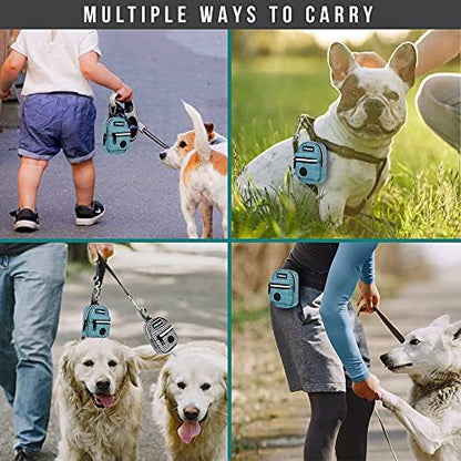 PetAmi Dog Poop Bag Holder for Leash, Waste Bag Dispenser Pet Pouch, Blue - Image 2